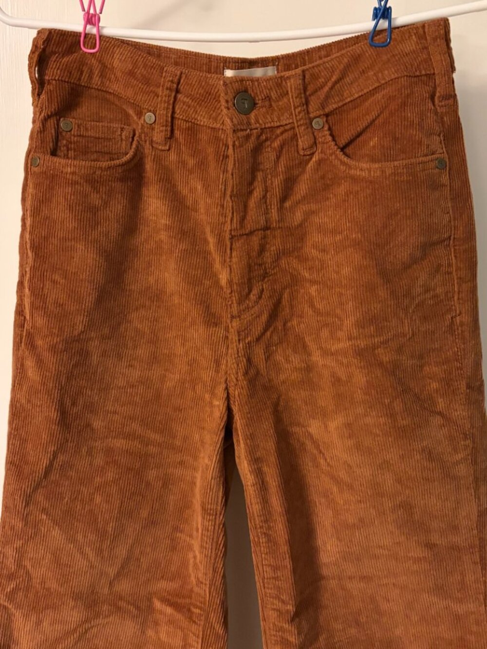 Pilcro The Scotty Cuffed High-Rise Straight Leg Jeans Corduroy Edition size 25 - Picture 5 of 11